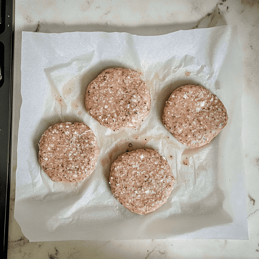 Shaped and Ready: Chicken and Feta Burger Patties