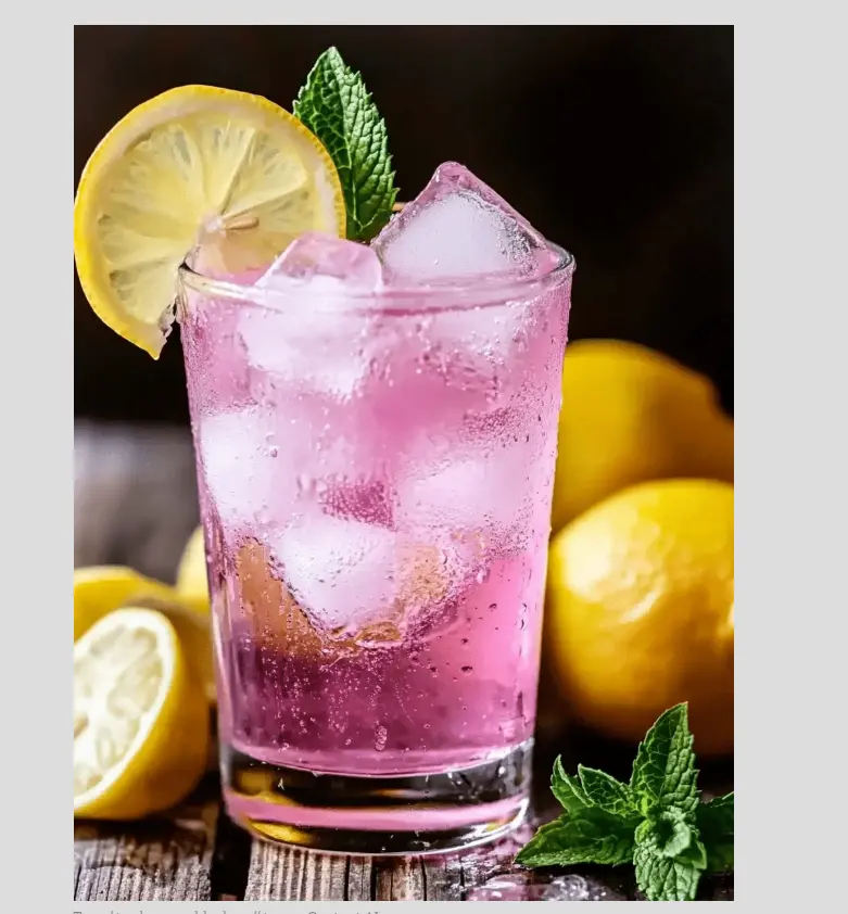 Pink salt detox drink with lemon and mint for morning weight loss