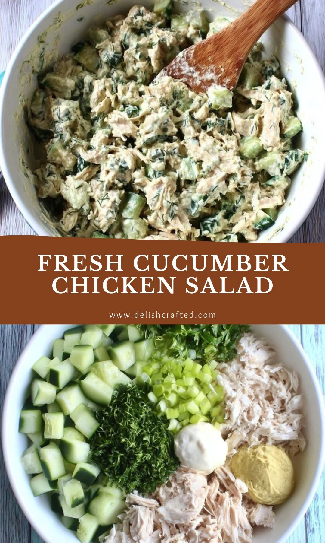Fresh cucumber chicken salad with vibrant veggies and grilled chicken