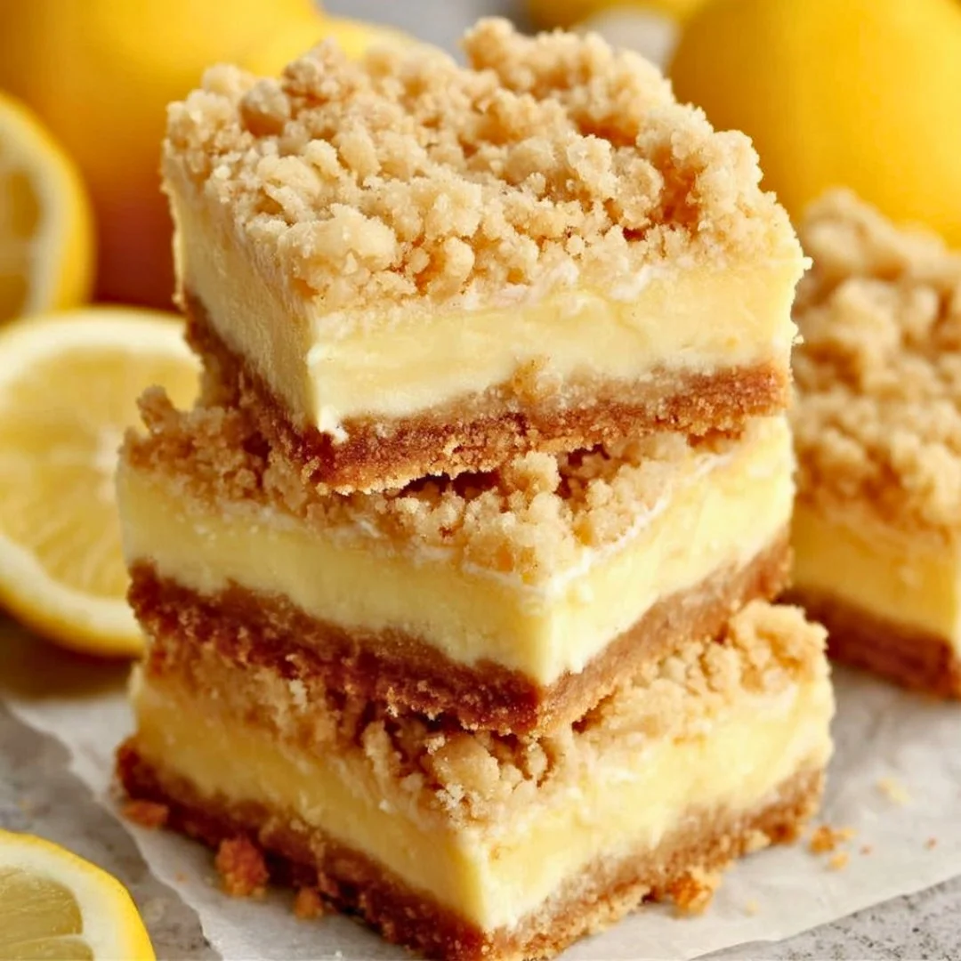 Delicious homemade lemon crumb bars with zesty lemon filling and crumb topping