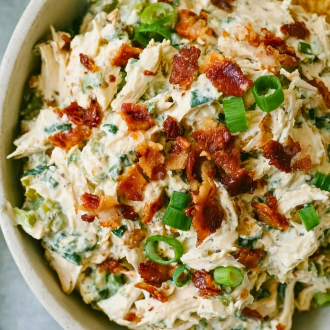Delicious Jalapeño Popper Chicken Salad served in a bowl