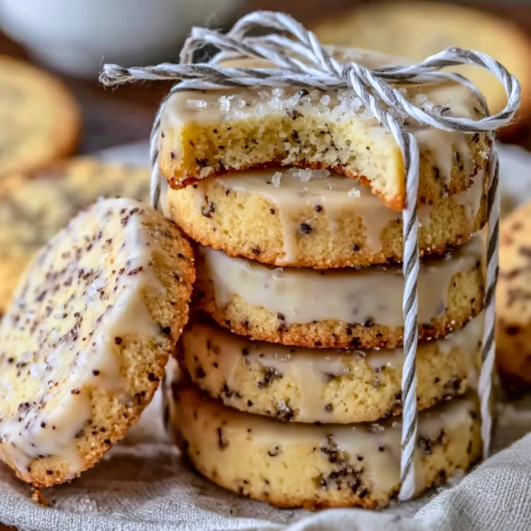 Delicious London Fog Shortbread Cookies on a tea time table
