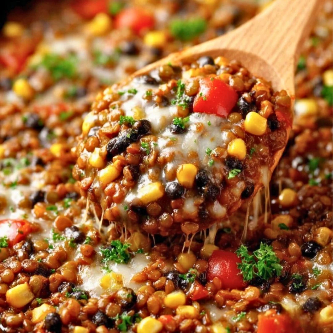 Delicious Mexican-spiced lentil dish served in a bowl with garnish.